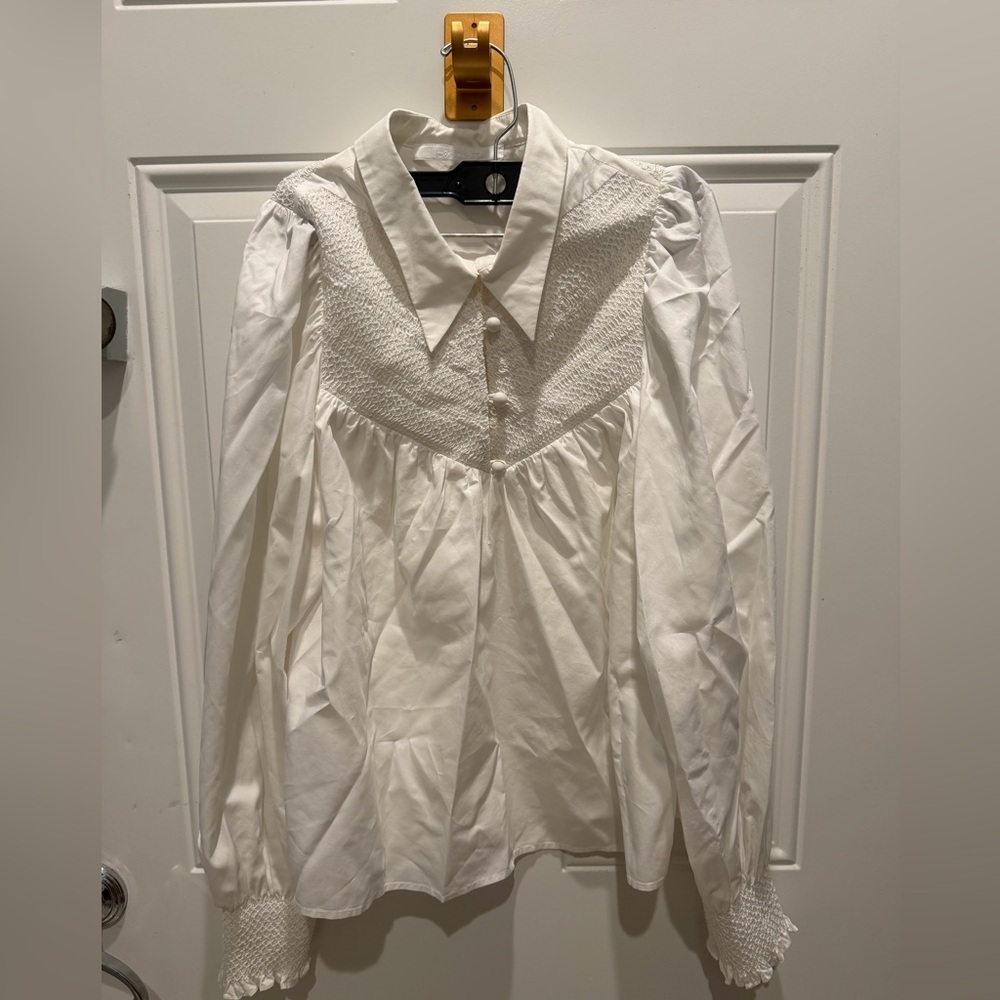 love binetti emma white shirt sz L - Picture 2 of 7